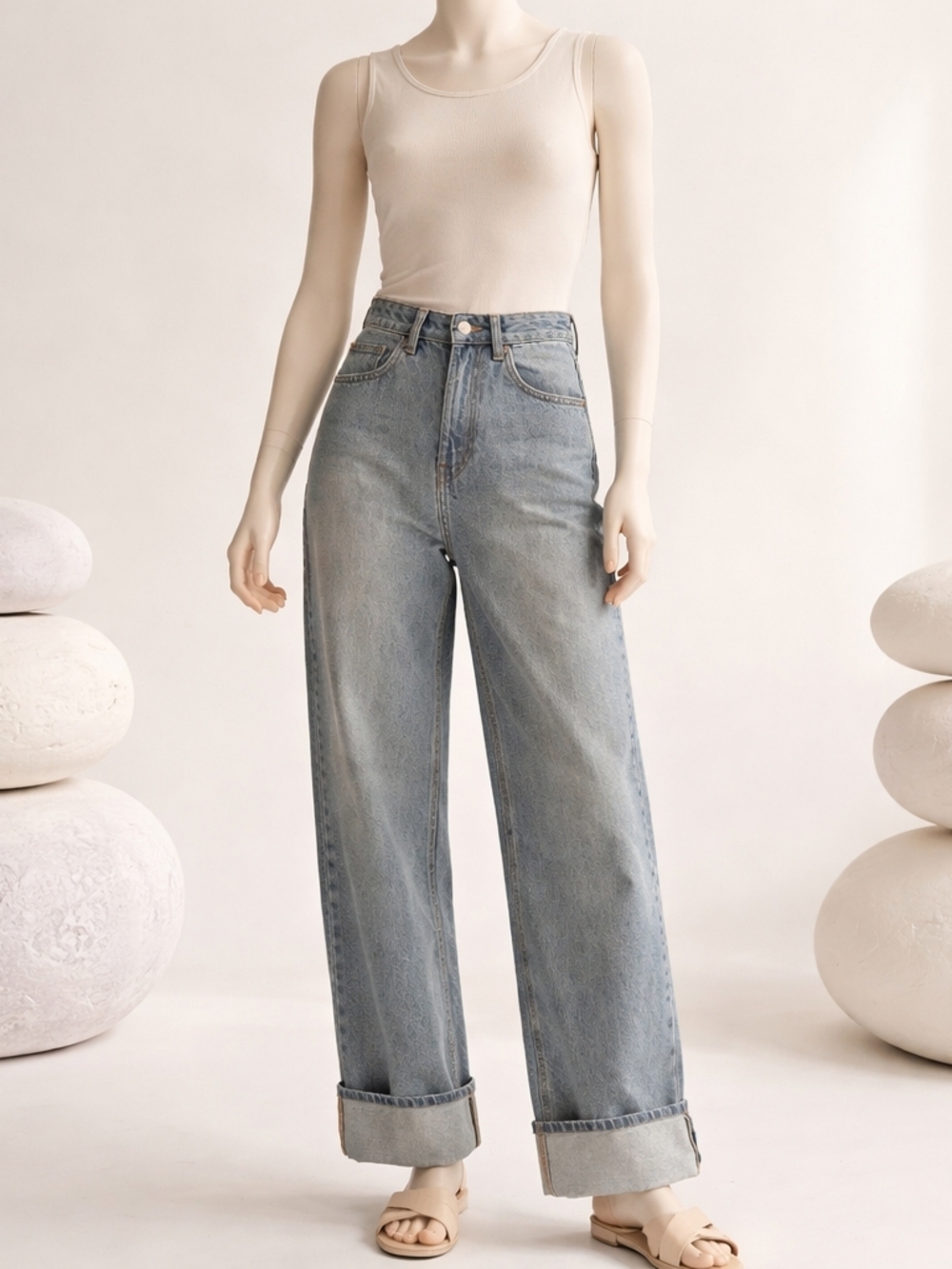 Twik R&B Wide Leg Jeans High Rise Light Wash | Size 24 | New With Tags